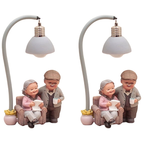 2X Couple Night Light Wedding Anniversary Gift Home Decor Romantic Resin Ornament Art Craft-A