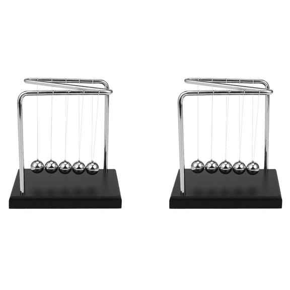 2X Cradle Physics Pendulum Science Z-Type Wood 's Art in Motion Balance Ball Wave Desk Ornament