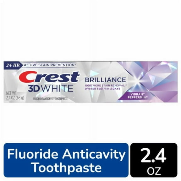 2X - Crest 3D White Brilliance Vibrant Peppermint Toothpaste