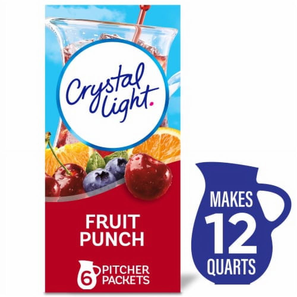 Pack of 2 - Crystal Light Zero Sugar Fruit Punch Drink Mix Packets 6 Packets