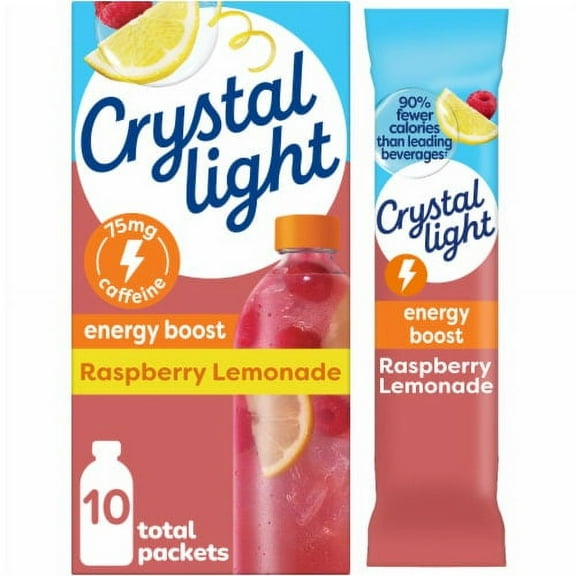 2X - Crystal Light Raspberry Lemonade Energy Boost Drink Mix