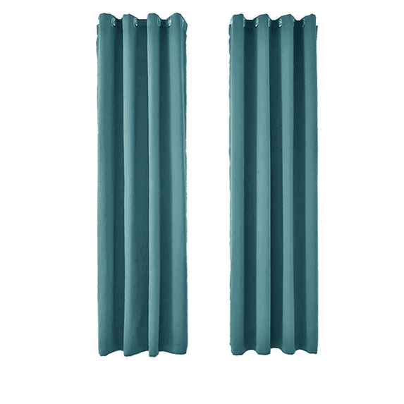 2X Curtains Darkening Thermal Insulated Curtain Panels for Living Room Blue Color Shower Curtain Set Bath Partition Curtain No Drilling Curtain