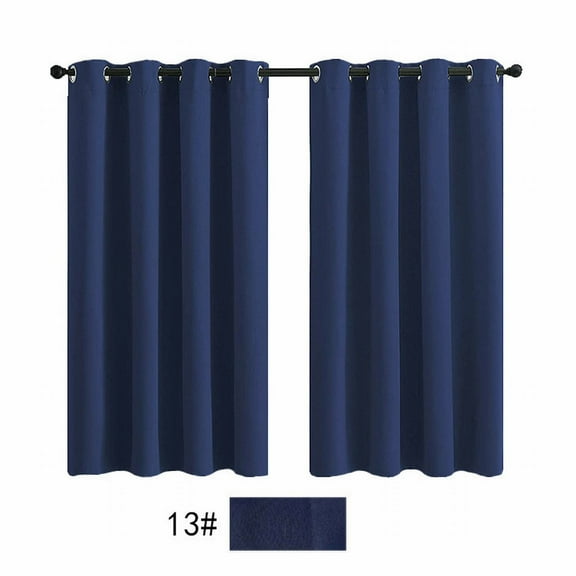 2X Curtains Darkening Thermal Insulated Curtain Panels for Living Room Blue Color Shower Curtain Set Bath Partition Curtain No Drilling Curtain