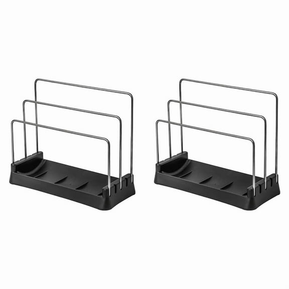 2X Cutting Boards Holder, Organizer Pantry Rack Bakeware Holder Chopping Board Kitchen Countertop Storage Black