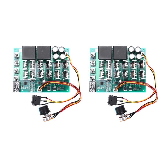 2X DC 10-55V 12V 24V 36V 48V 55V 100A Motor Speed Controller PWM HHO RC Reverse Control Switch with LED Display