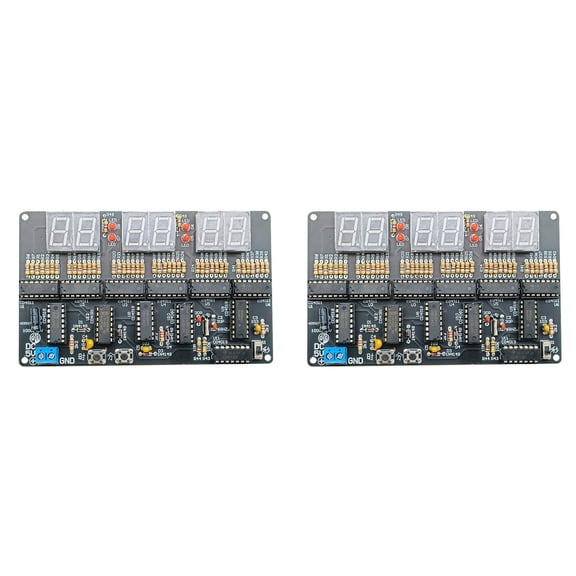 2X DC 4.5V-5.5V 6-Bit Digital Circuit Clock Kit Electronic Clock Teaching and Training Welding Production DIY Parts