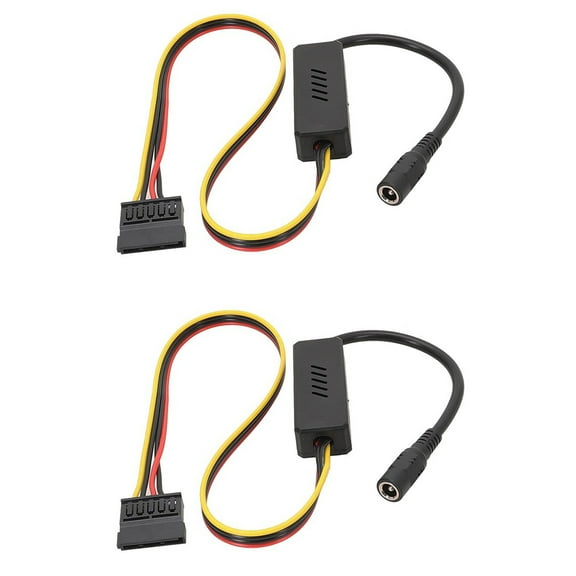 2X DC 5525 to SATA Hard Drive Power Supply Cable DC 12V to SATA Hard Drive Cable with Step-Down Voltage Regulator