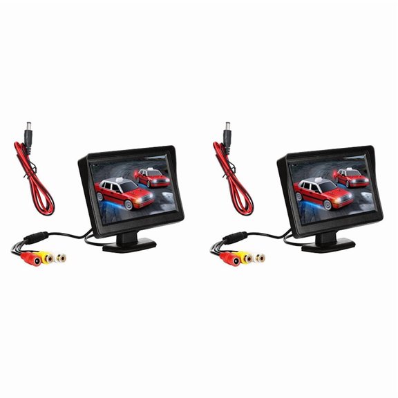 2X DC 9V-24V 4.3 Inch Rearview Monitor Kit TFT LCD Car Rear View Camera Reversing Parking System Monitor Without Camera