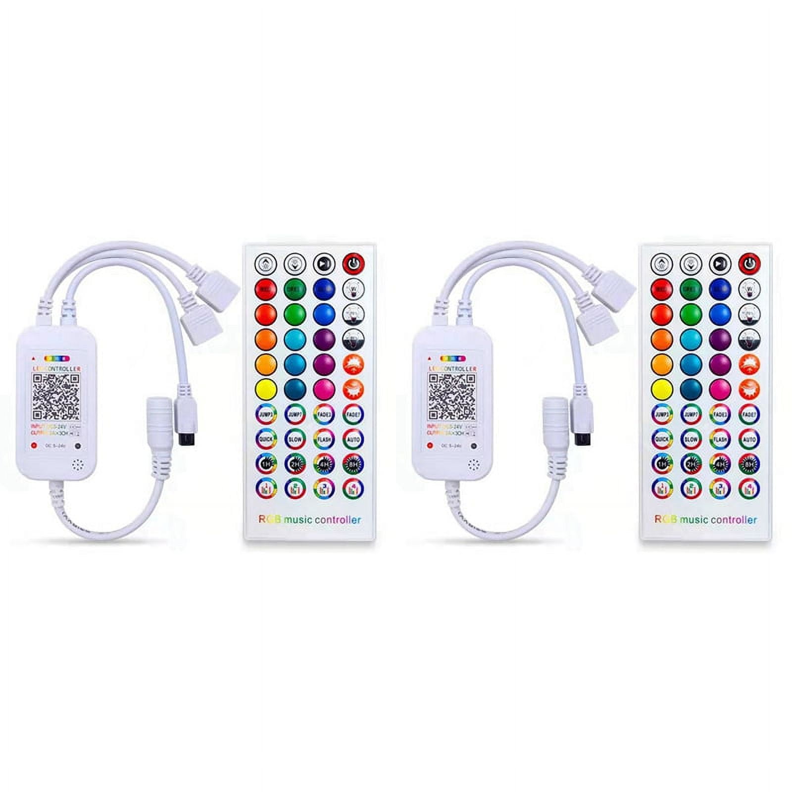2X DC5-24V Bluetooth LED Controller+40 Keys Remote Control APP Control ...