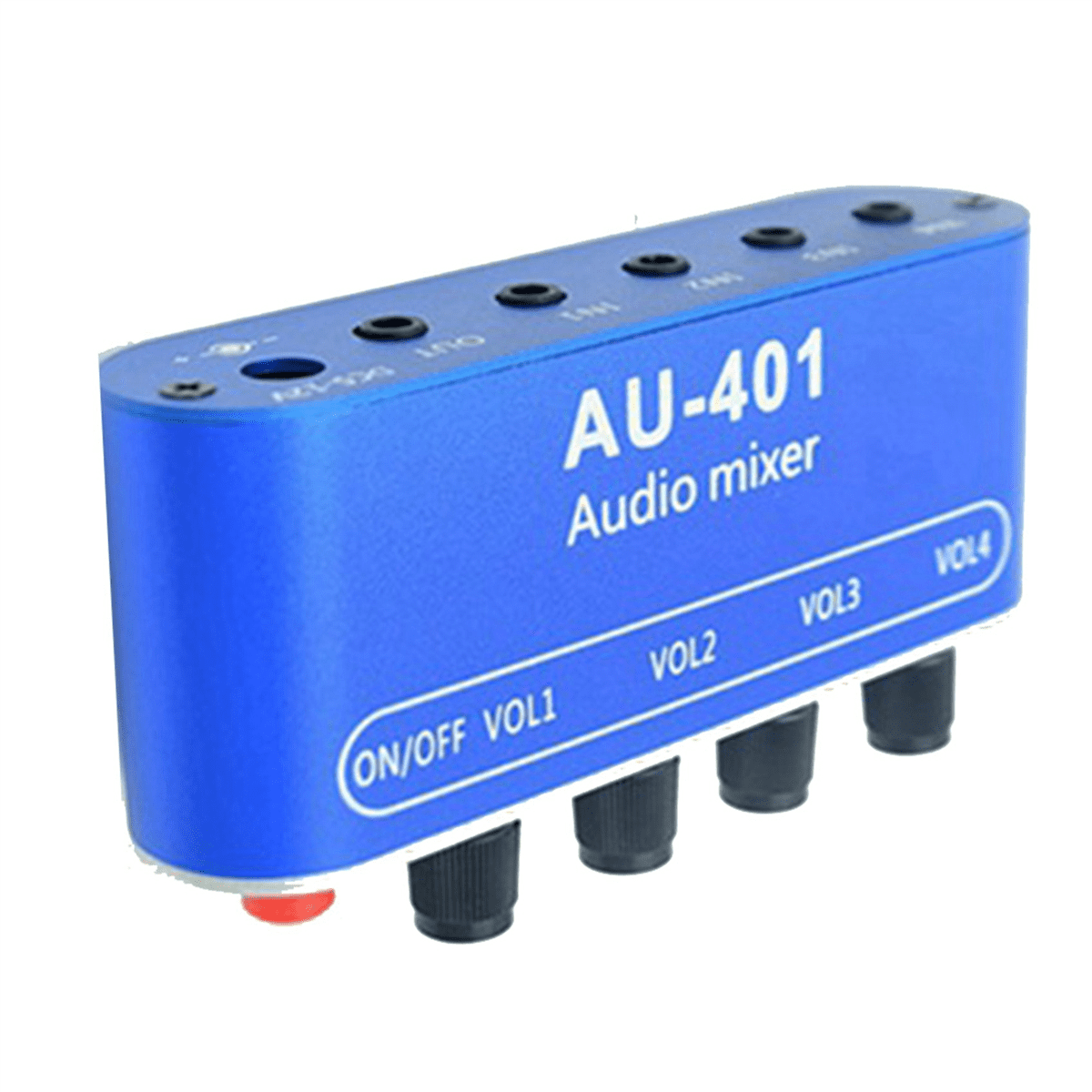 2X DC5V-12V AU-401 Stereo Audio Mixer 4 Input 1 Output Individually Controls Board Sound Mixing DIY Headphones Amplifier,2 x Audio Mixer,blue