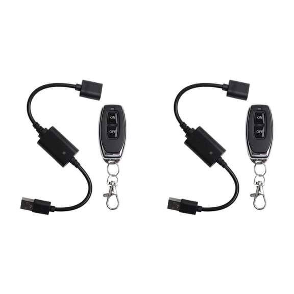 2X DC5V 433Mhz USB Wireless Remote Control Switch Driver Power on OFF for LED Light Strip Reading Lamp Light Fan