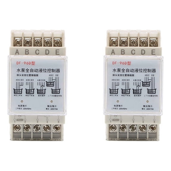 2X DF96D Automatic Water Level Controller Pump Cistern Auto Liquid Switch 220V Relay Switch