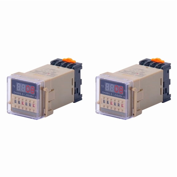 2X DH48S-S 12V Time Relay DC24V Repeat Cycle with Socket DH48S Series Delay Time with Base