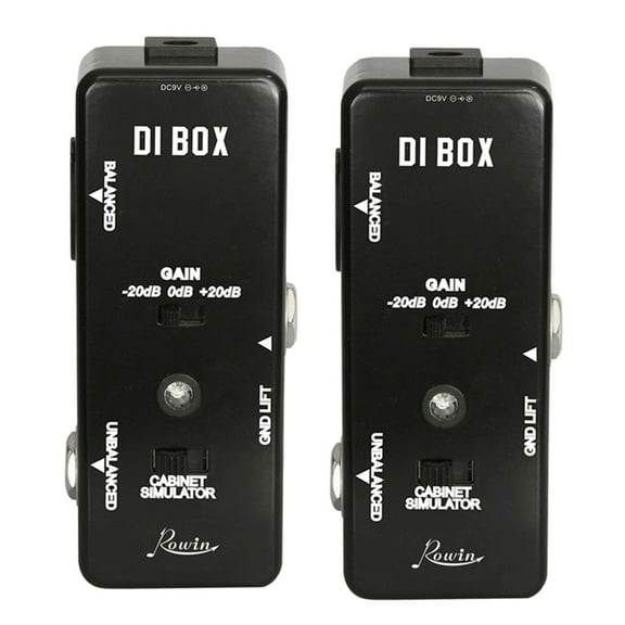 2X DI BOX LEF-331 Micro-DI with Cab Sim and Gain Guitar Effect Pedal True Bypass