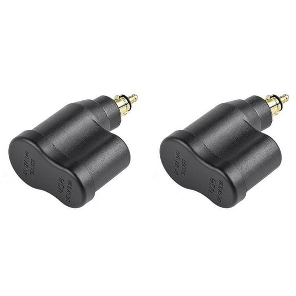 2X DIN Plug 3.3A Motorcycle Power Adapter Dual USB Socket Charger Waterproof for R1200GS R1250GS F800GS F700GS,2 x Motorcycle Car Charger,black