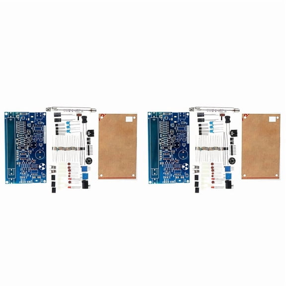 2X DIY Assemble Geiger Counter Kit Counter Module Nuclear Radiation Detector with Sound and Light Alarm,2 x DIY Geiger Counter Kit,Blue