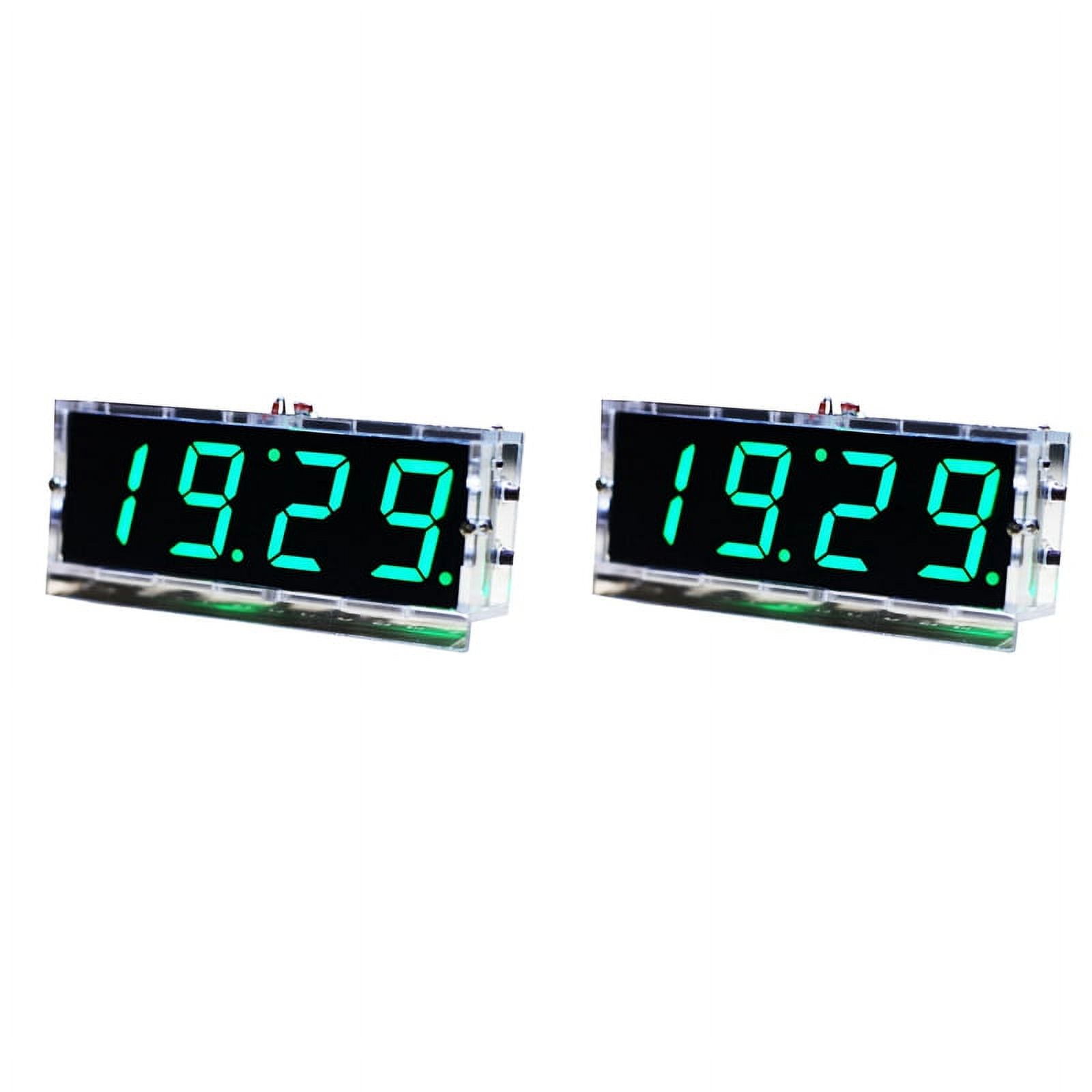 2X DIY Digital LED Clock Kit 4Digit Light Control Temperature Date