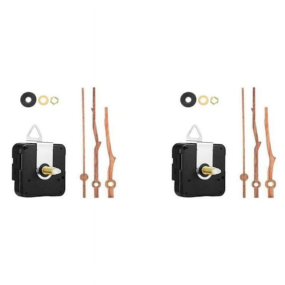 2X DIY Silent Quartz Movement Mechanism Wall Clock 20mm Hands for 12 Inch Replaced Parts,Branch Wood