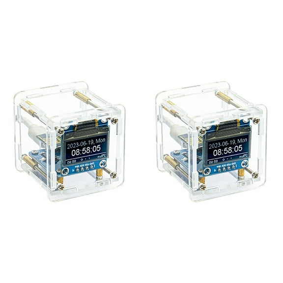 2X DIY Weather Clock Kit WIFI Module Internet of Things Time Temperature and Humidity Display Soldering Practice Loose