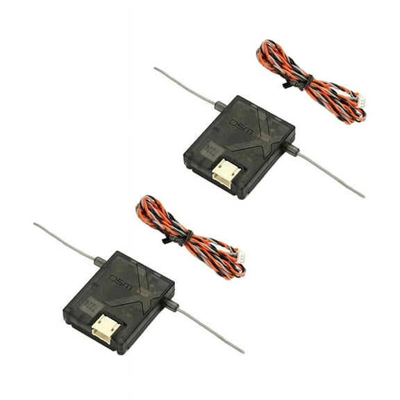 2X DSMX Receiver Satellite for AR6210 AR8000 AR9020 AR12120 Receiver,2 x Receiver(include the satellite and bind plug),Black