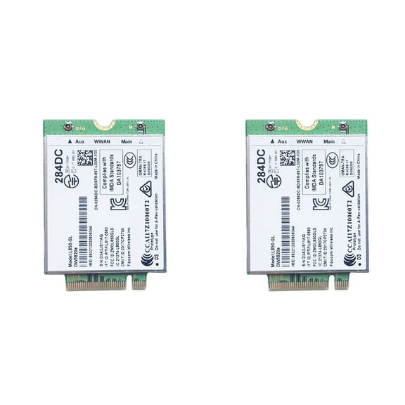 2X DW5820E L850- LTE 4G Card Module 0284DC 284DC for Laptop 3500 5400,2 x network card,White&green