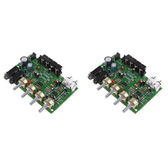 2X DX0809 Two-Channel Power Amplifier Board 60W Hi-Fi Stereo Audio Power Amplifier Volume Tone Control Board Kit,2 amplifier board