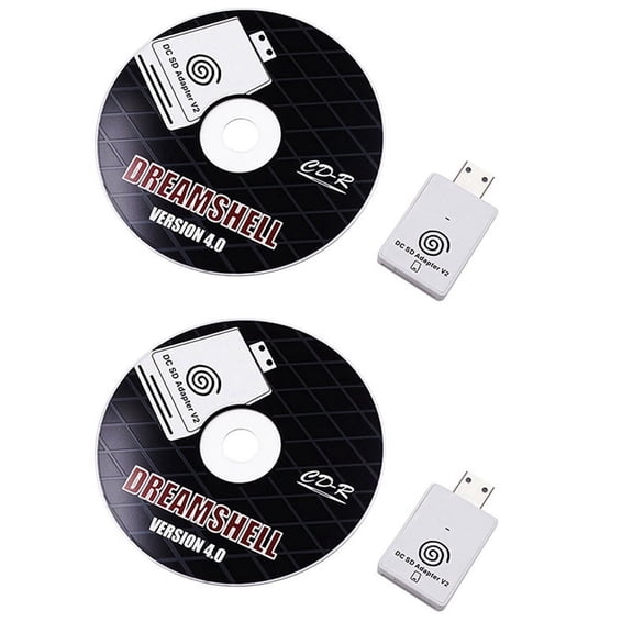 2X Dc SD TF Card Adapter Reader V2 Voor for Dreamcast En Cd Met Dreamshell Boot Loader,2 x DC card reader 2 x CD,White