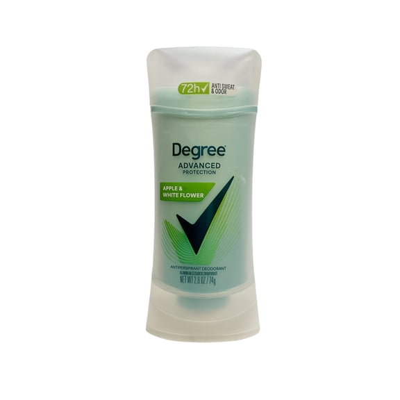 2X - Degree Advanced Women's Antiperspirant Deodorant Stick Apple and White Flowers