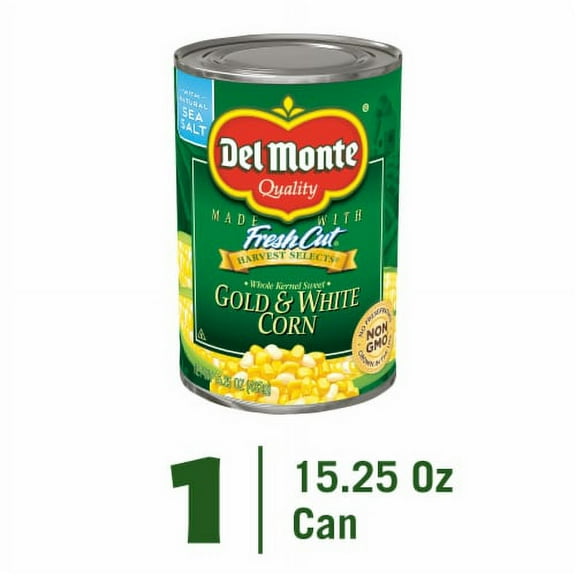 2X-Del Monte Fresh Cut Sweet Gold & White Whole Kernel Corn Canned Vegetables - 15.25 oz