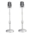 thumbnail image 1 of 2X Desktop Microphone Prop Model with Adjustable Height, Classic Retro Style Microphone Stand Mic Prop,Silver, 1 of 9
