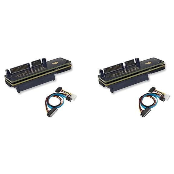 2X Desktop to SAS Adapter Converter 6Gbps (7&15)22Pin Male to SAS 29Pin Expansion Card for 2.5In 3.5In SAS HDD
