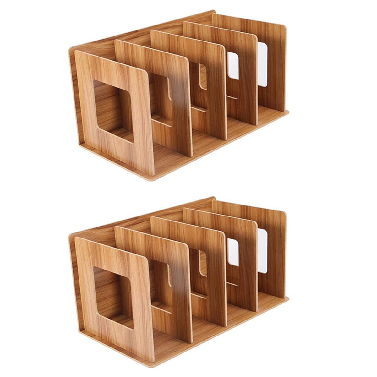 2X Detachable Wooden 4 Sections Storage Rack Box Desktop Board DIY ...