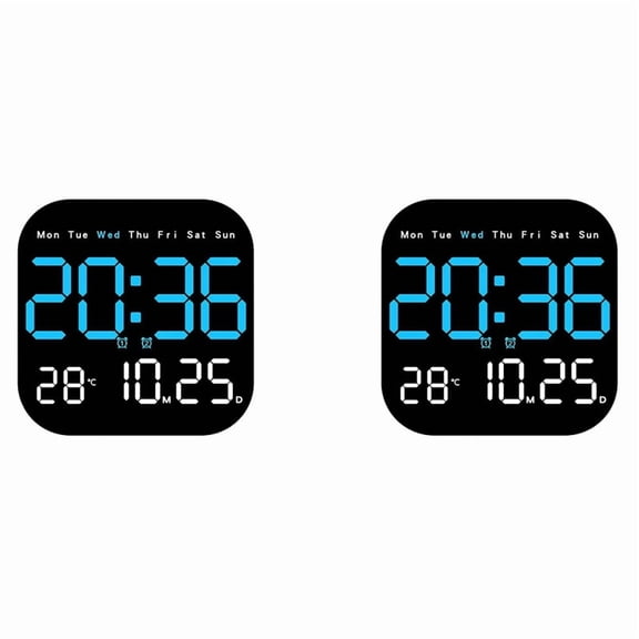2X Digital Clock with Date Digital LED Calendar with Remote Control Battery Operated Multifunction Digital Calendar