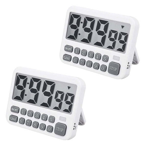 2X Digital Kitchen , Large Display Cooking Cycle Count Up/Down with Digits Directly Input, Loud Alarm
