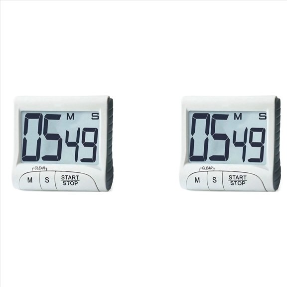 2X Digital Kitchen &Stopwatch,Bold Digits, Simple Operation, Loud Alarm,Magnetic Kickstand for Cooking