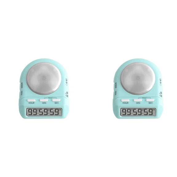 2X Digital Kitchen Timer with 100 Hour Clock Count Down for Kid Teacher Cook,45°Display Security Lock,Time Management,2 x Timer,as shown