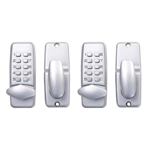 2X Digital Mechanical Code Lock Keypad Password Door Opening Lock,2x Door lock 2x Instructions,silver