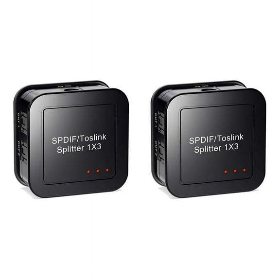2X Digital Optical Audio 1X3 Splitter, SPDIF TOSLINK Optical Fiber Audio Splitter,1 in 3 Out, for Blue-Ray HDTV