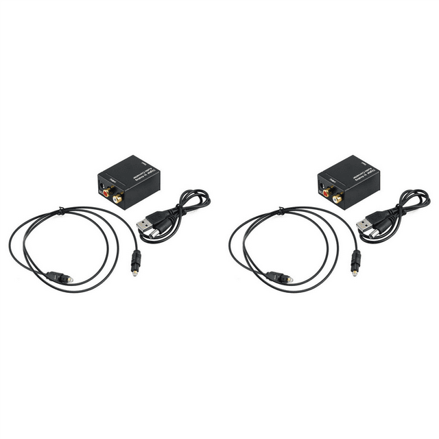 2X Digital Optical Toslink SPDIF Coax to Analog Audio Converter Adapter