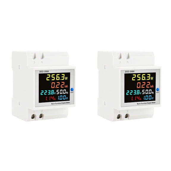 2X Digital Single Phase Energy Meter Tester Power Usage Monitor AC110V 40V-300V100A Frequency Power Factor Meter,2set x energy monitor