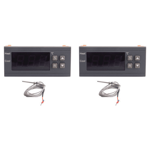 2X Digital Temperature Controller -99-400 Degree PT100 M8 Probe Thermocouple Sensor Embedded Thermostat 220V Switch