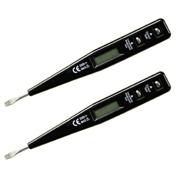 2X Digital Test Pencil Screwdriver Probe Light Voltage Tester Detector 12-220V Electrical Test Pen Voltmeter,Black