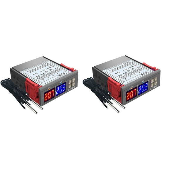 2X Digital Thermostat Temperature Controller -3008 Thermometer Sensor Hygrometer AC110-220V