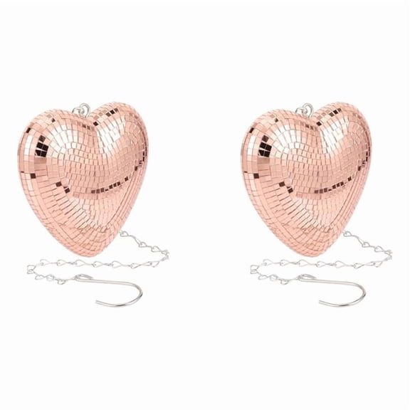 2X Disco Ball,Heart Shaped Disco Balls Decoration for Party,Bar,KTV,Etc.Hanging Disco Decor Retro-Reflective Disco Ball