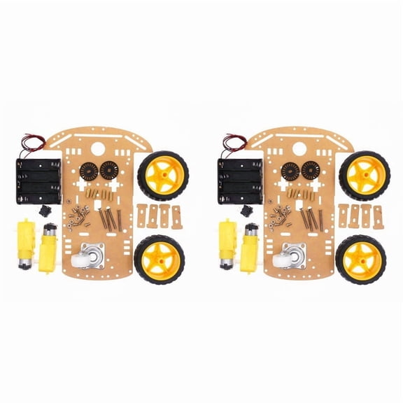 2X Diy Kit 2WD Robot Smart Car Chassis Kits with Speed Encoder DIY Education Robot Smart Car Kit