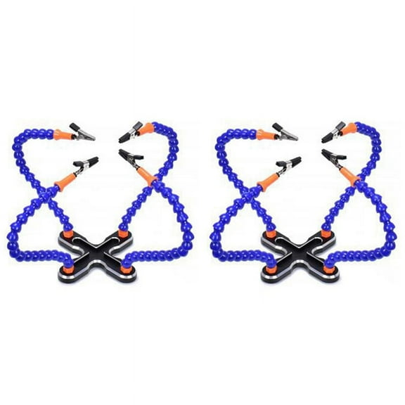 2X Diy Soldering Third Hand 4Pc Flexible Arms Welding Helping Stand Repair Holder Tool Soldering Station Aux Arms Tool