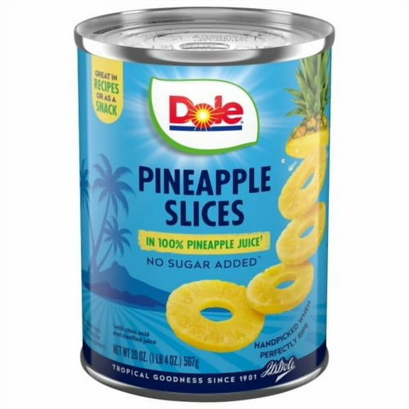 2X-Dole Canned Pineapple Slices Fruit In 100% Pineapple Juice - 20 oz