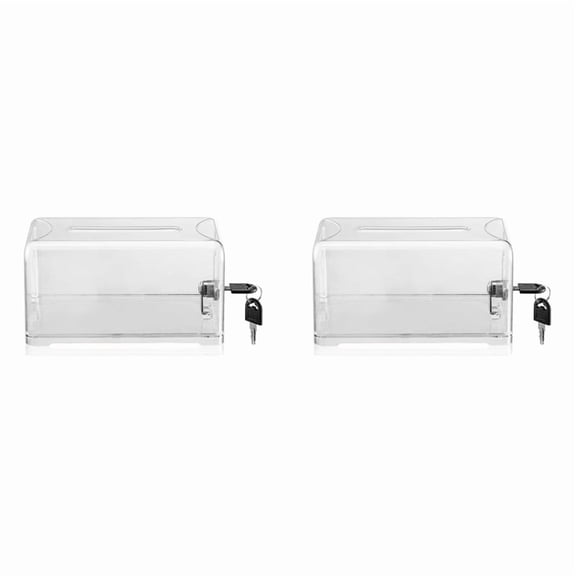 2X Donation Suggestion Box with Lock, Ballot Box,Suggestion Box for Fundraising, Donation, Tip Jars, Raffle Box