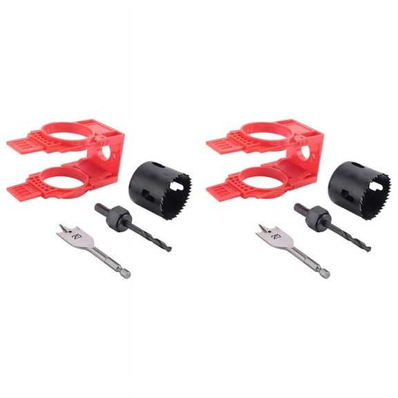 2X Door Lock Installation Kit,Door Hole Drilling Kit for Deadbolts and Locksets with Guide Template, Door Lock Hole Saw