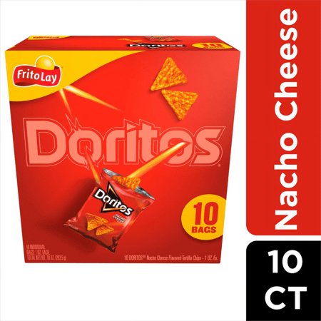 2X - Doritos Tortilla Chips, Nacho Cheese Flavored 1 oz